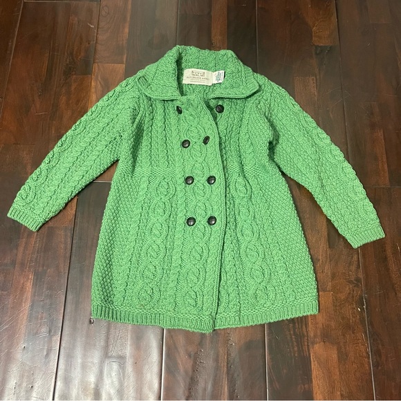 Aran Sweater Marker Other - Aran Sweater Market Green Cardigan Sweater Kids 6-7 Years 100% Merino Wool